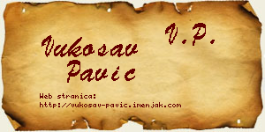 Vukosav Pavić vizit kartica